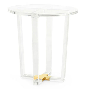 Oval Acrylic Side Table with Brass Accent | Otis Collection | Villa & House