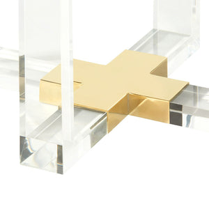 Oval Acrylic Side Table with Brass Accent | Otis Collection | Villa & House