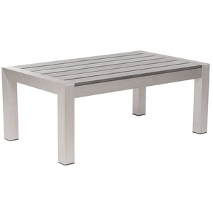 Outdoor Furniture - Brushed Aluminum Outdoor Coffee Table — Silver