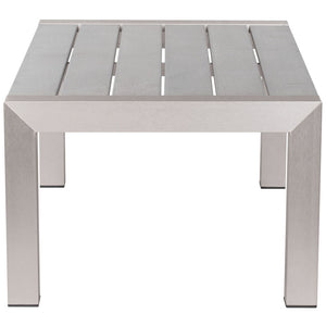 Outdoor Furniture - Brushed Aluminum Outdoor Coffee Table — Silver
