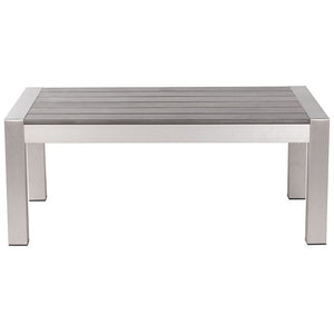 Outdoor Furniture - Brushed Aluminum Outdoor Coffee Table — Silver