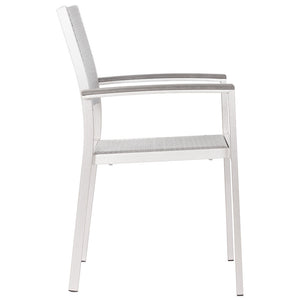 Outdoor Furniture - Modern Aluminum Outdoor Woven Arm Chairs — Grey