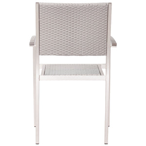 Outdoor Furniture - Modern Aluminum Outdoor Woven Arm Chairs — Grey