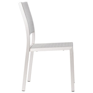 Outdoor Furniture - Modern Aluminum Outdoor Woven Armless Chairs — Grey