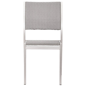 Outdoor Furniture - Modern Aluminum Outdoor Woven Armless Chairs — Grey