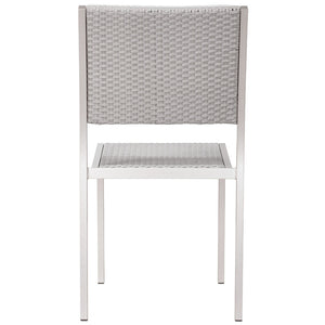 Outdoor Furniture - Modern Aluminum Outdoor Woven Armless Chairs — Grey