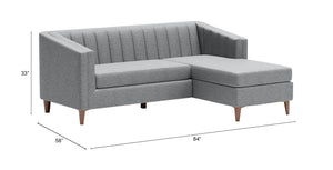 Nantucket Reversible Sectional Dark Gray