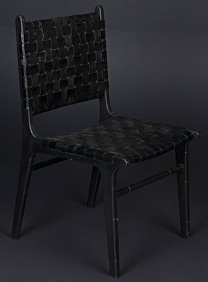 Dede Dining Chair, Leather, Black