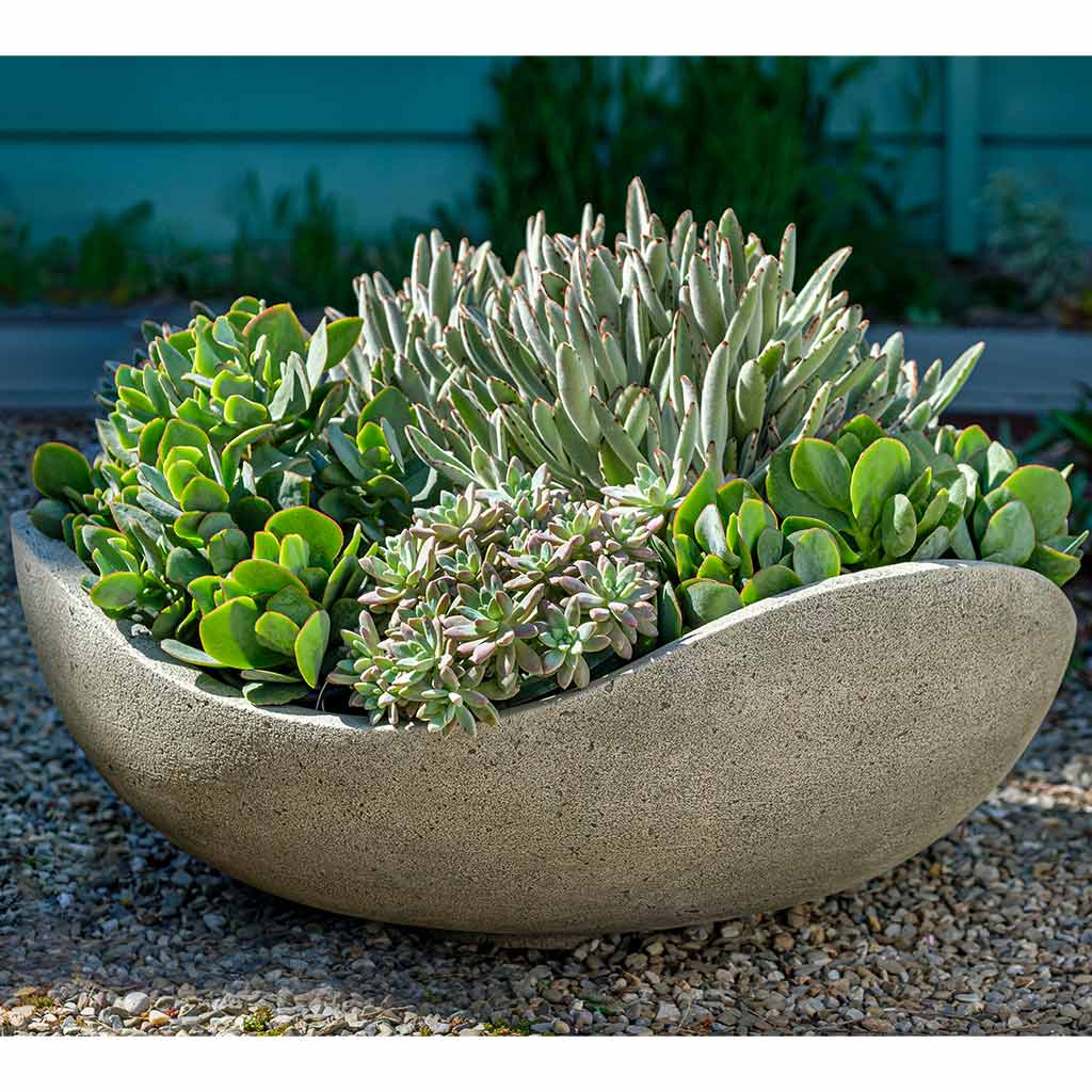 Cast Stone Wave Bowl Planter - Alpine Stone (additional patinas available)