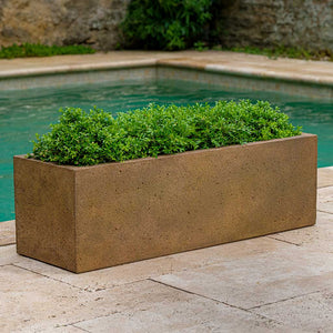 Cast Stone Rustic Trough Planter - Aged Limestone (14 finishes available)