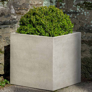 Large Cast Stone Cube Planter - Greystone (14 finishes available)