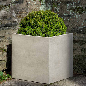 Medium Cast Stone Cube Planter - Greystone (14 finishes available)