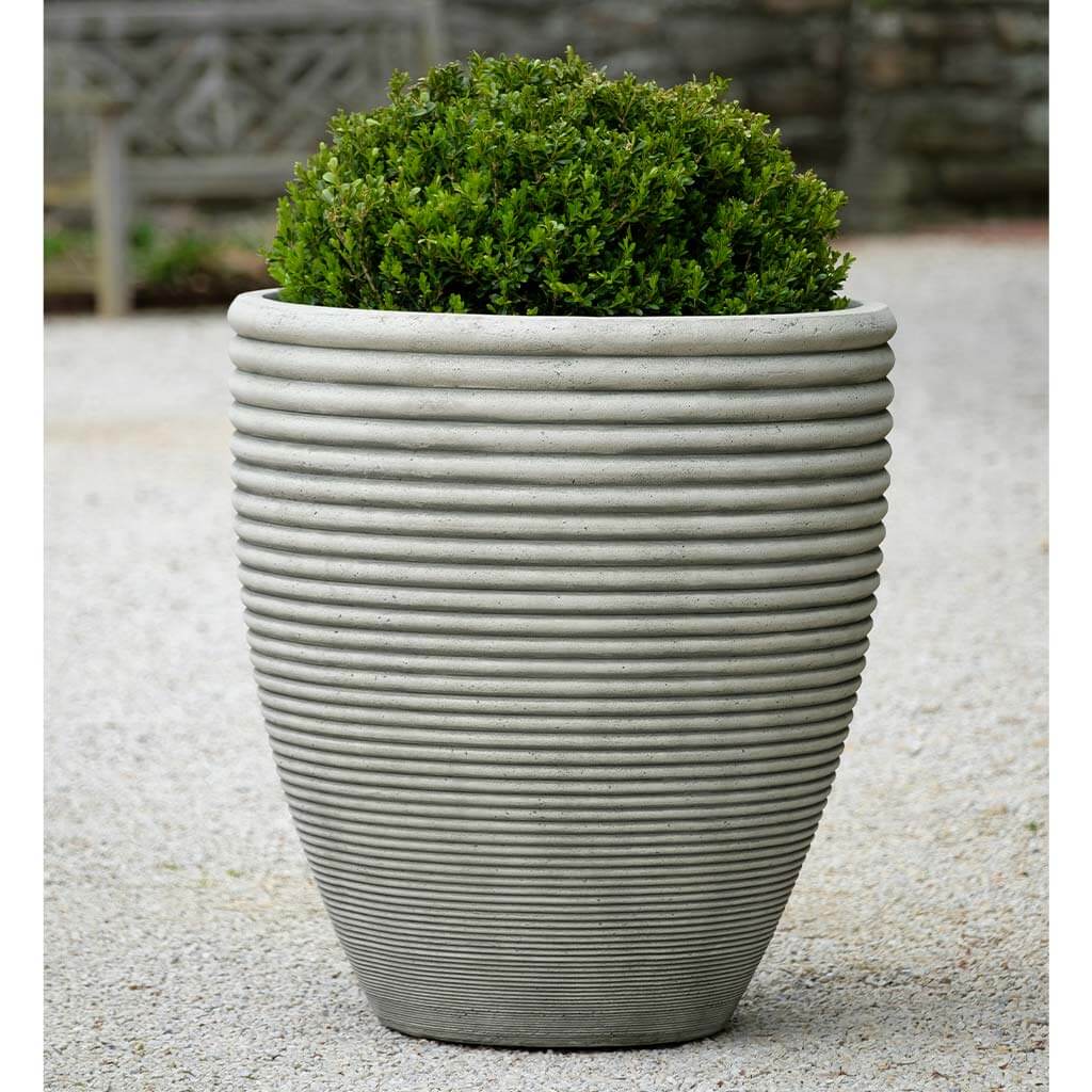 gray plant pots Large Cast Stone Coils Planter - Greystone (14 finishes available)