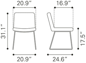 Joy Dining Chair (Set of 2) White