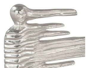 Streak Table Art Silver & White