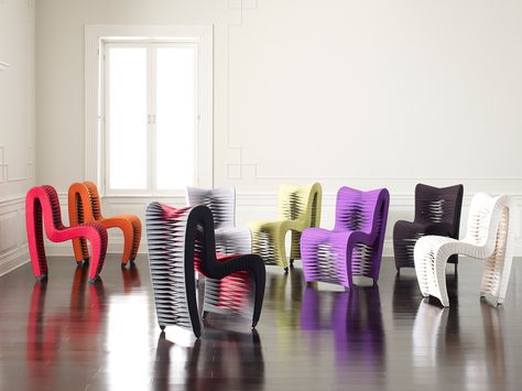 Seat Belt Dining Chair, Gray/Black