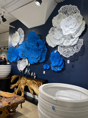 Flower Wall Art, Medium, White, Metal