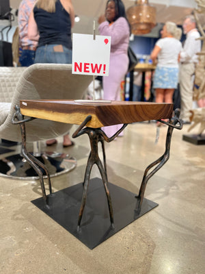 Atlas Side Table, Chamcha Wood/Metal, Natural