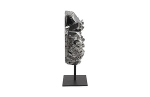 Cast Crystal on Stand, Liquid Silver, Small