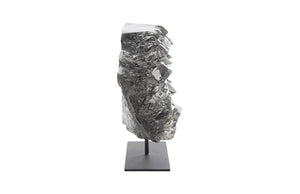 Cast Crystal on Stand, Liquid Silver, LG