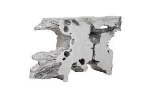 Venice Freeform Console, Silver Leaf