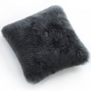 Pillows - Luxe Steel Grey Premium Sheepskin Pillow - In 4 Sizes