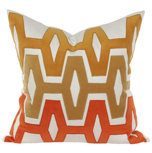 Pillows - Maya Bold Geo Pillow - Natural, Yellow & Orange