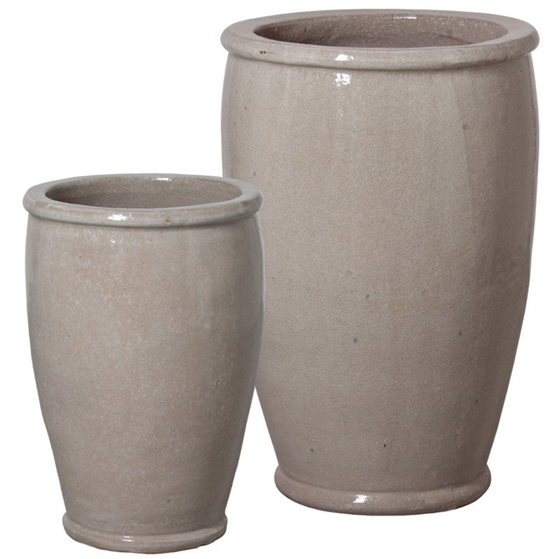 large grey ceramic plant pots Round Ceramic Planters - Grey (set of 2)