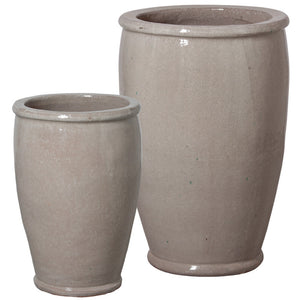 Planters & Fountains - Round Ceramic Planters - Grey (set Of 2)