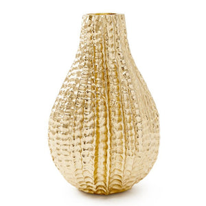 Polished Brass Organic Ridged Vase | Palau Collection | Villa & House