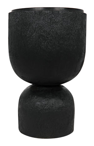 Large Kudoro Side Table with Black Marble Top, Black Burnt