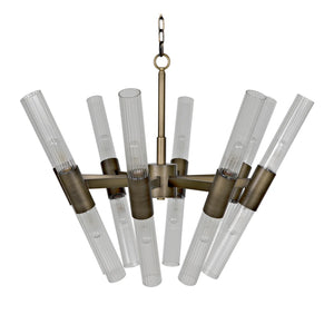 Moira Chandelier, Aged Brass Finish