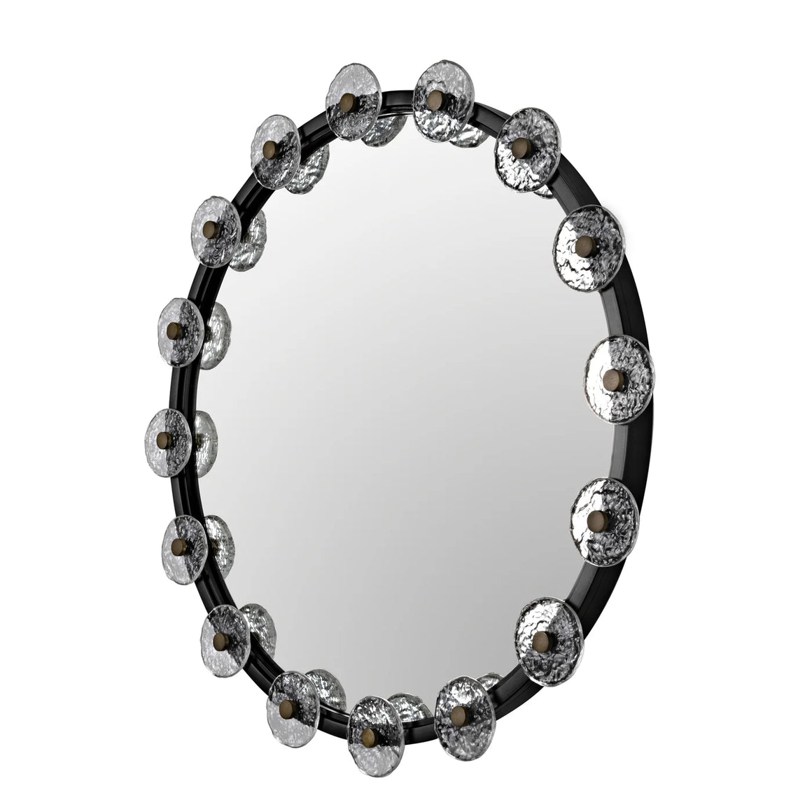 Moira Mirror with Glass Details, Black Metal