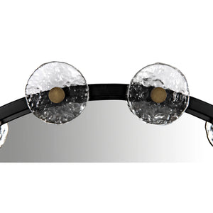Moira Mirror with Glass Details, Black Metal