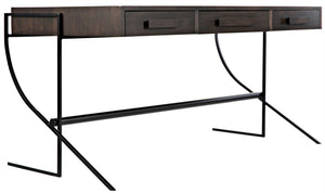 Berlin Desk - Ebony Walnut with Metal