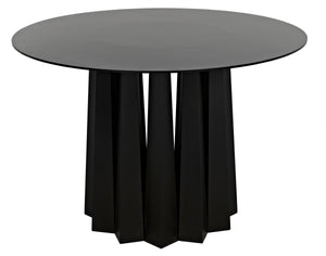 Column Dining Table, Black Metal
