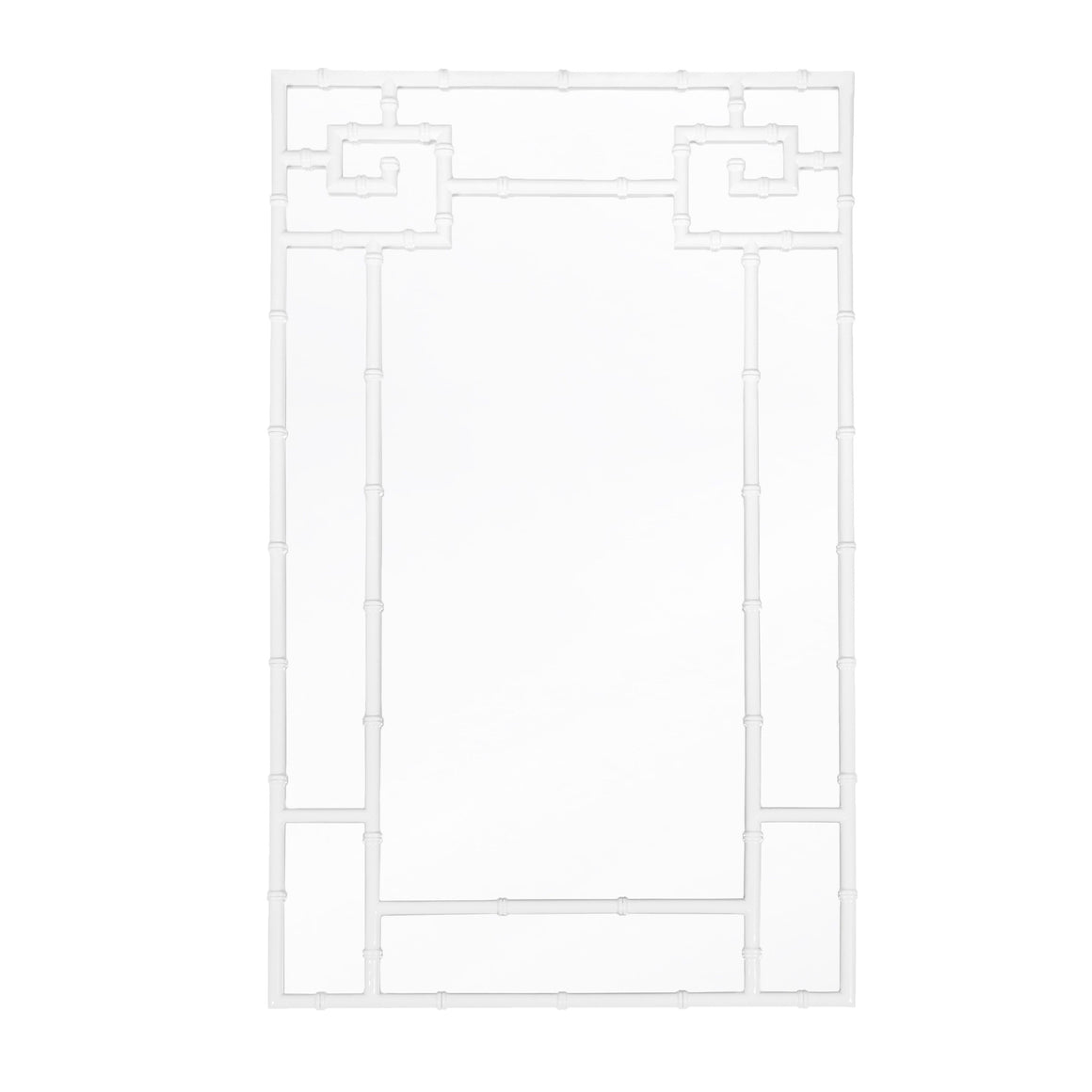 Tessa White Lacquer Bamboo Mirror