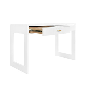 Larkin Desk in Matte White Lacquer