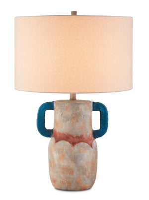 Currey and Company Arcadia Table Lamp - Sand/Teal/Red