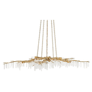 Currey and Company Quartz Branch Chandelier – Distressed Gold