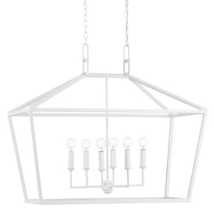 Denison White Rectangular Chandelier