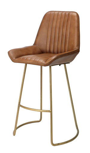 Perry Counter Stool - Leather and Iron