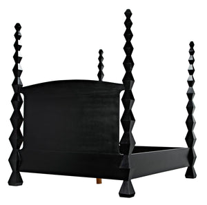 Brancusi Bed, Queen, Hand-Rubbed Black