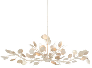 Currey and Company Lunaria Oval Chandelier - Contemporary Silver Leaf