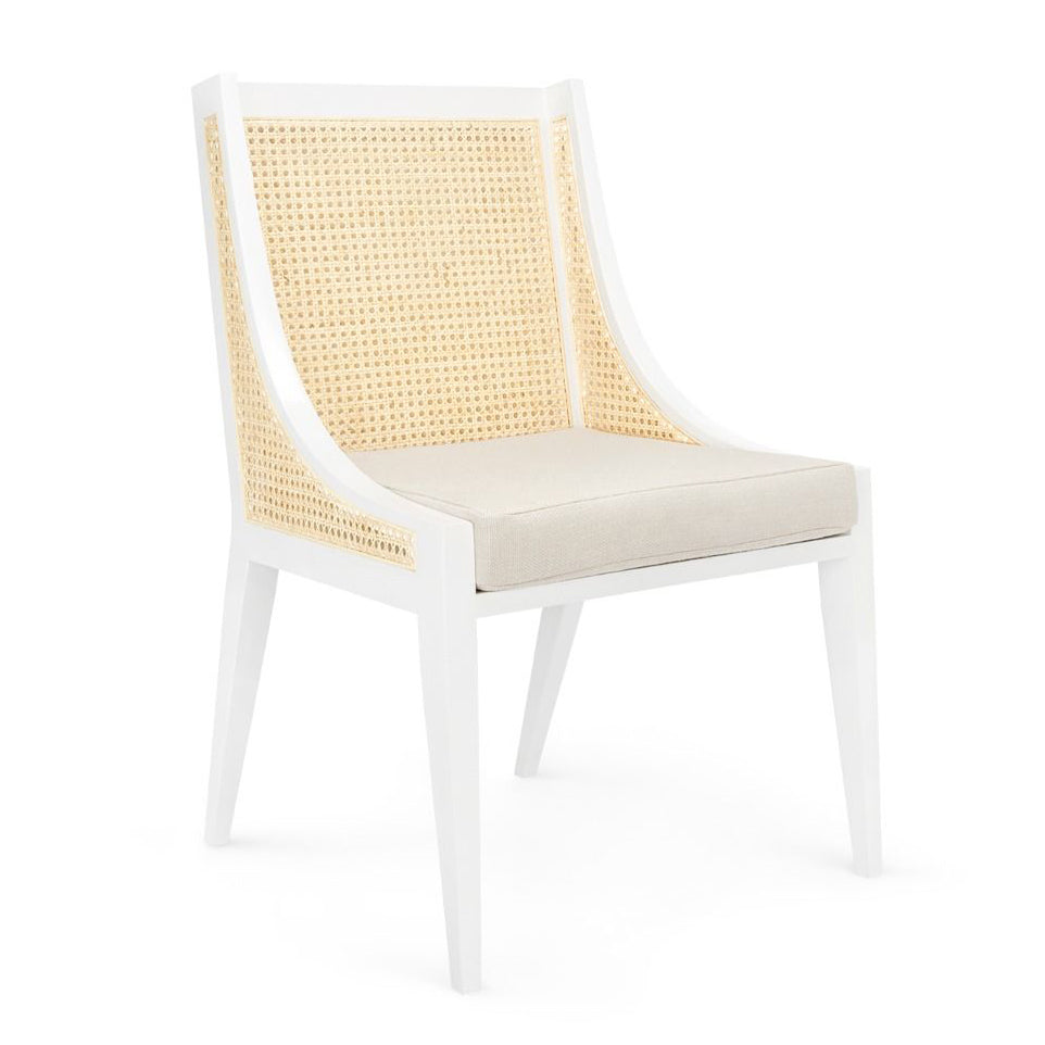 Contemporary Hand-Caned Armchair - White | Raleigh Collection | Villa & House