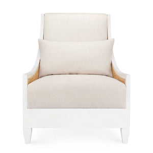 Contemporary Hand-Caned Club Chair - White | Raleigh Collection | Villa & House