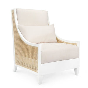 Contemporary Hand-Caned Club Chair - White | Raleigh Collection | Villa & House