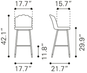 Zinclair Bar Chair Blue