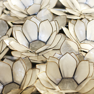 Worlds Away Lotus Sphere Pendant – Off-White