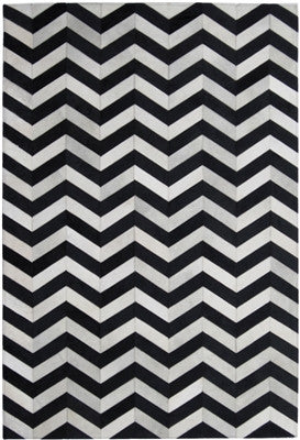 Rugs - Chevron Hide Rug - Black & Cream